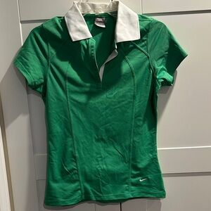 Nike Emerald Green Polo with White Collar